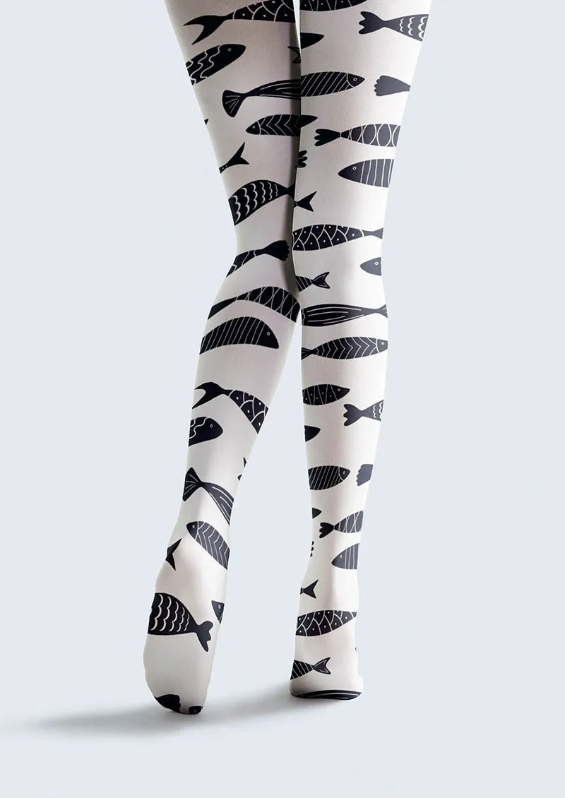 Fish Pattern Song Tights Hosiery Pantyhose