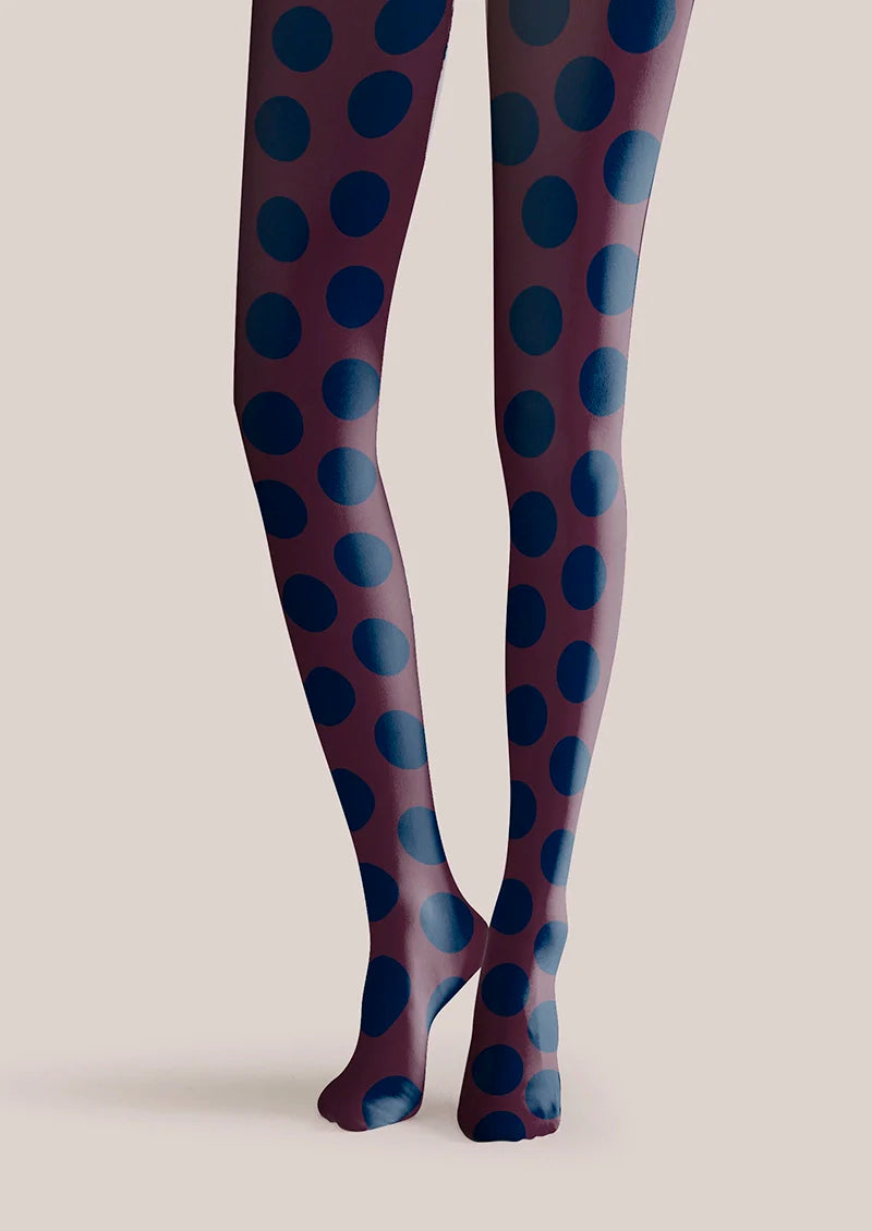 purplish red-blue Morandi polka dots Memory Tights Hosiery Pantyhose
