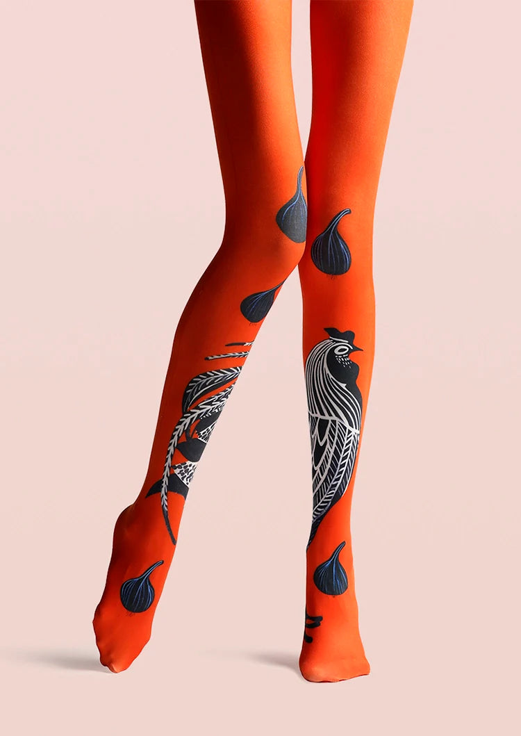 PopArt Print Tights Throwback Pantyhose/Tights [Cock crowing]