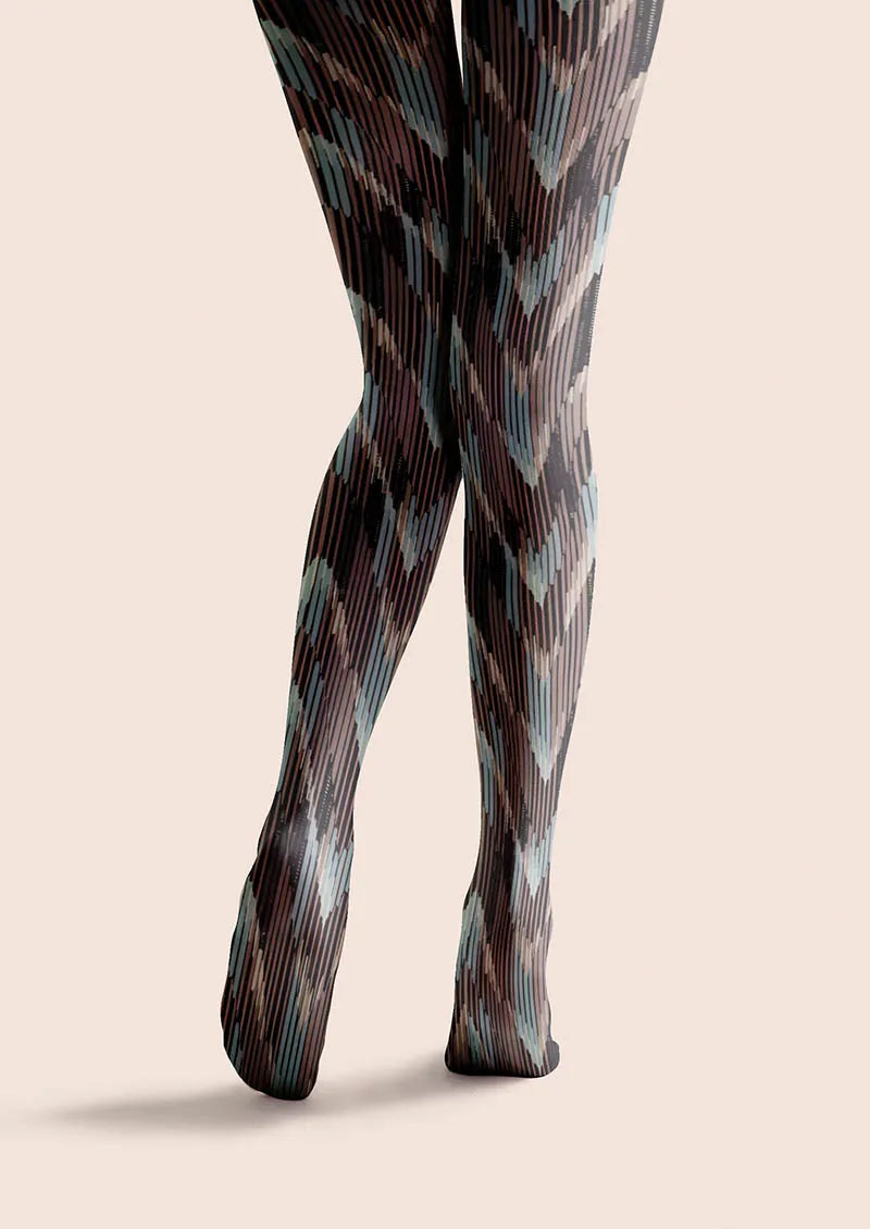 Black Smoke Stripes Tights Hosiery Pantyhose