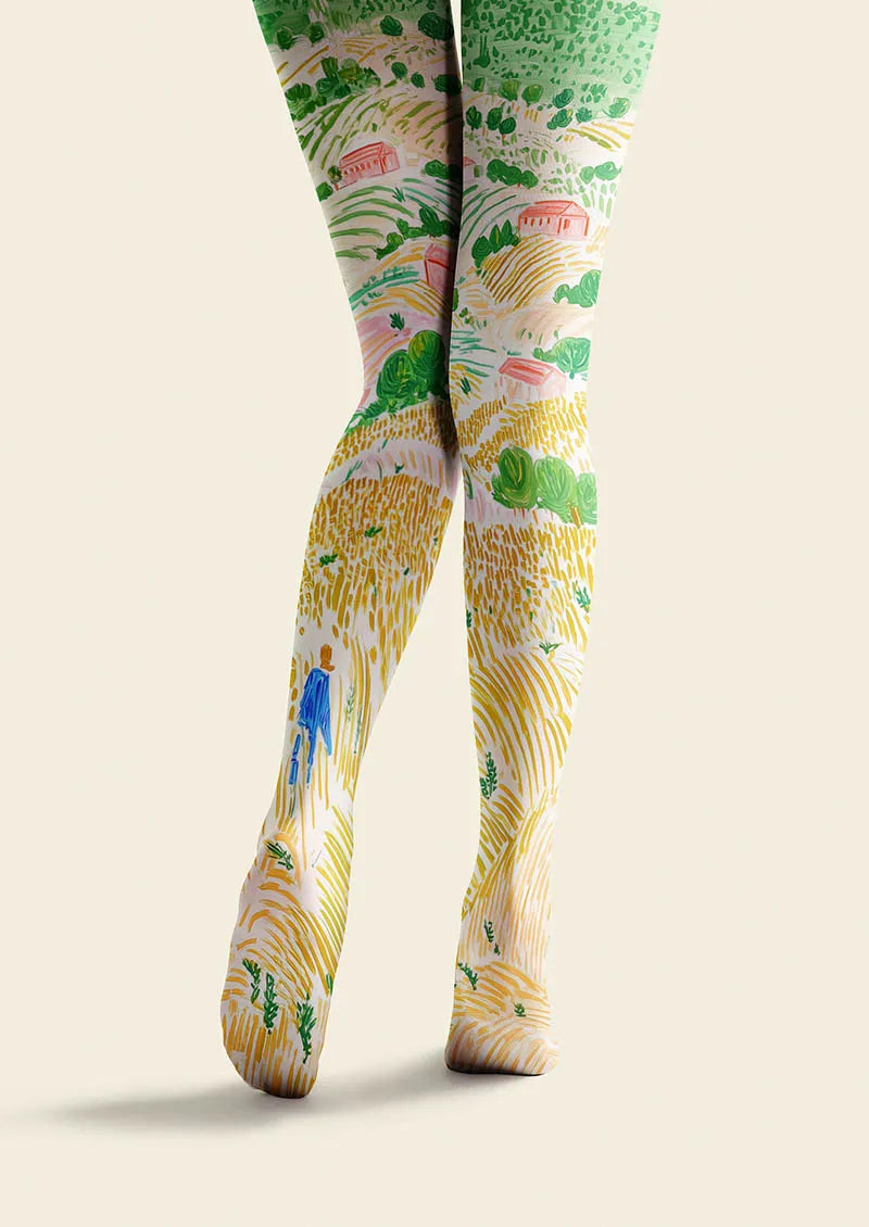 Pastoral Sketch Tights Hosiery Pantyhose