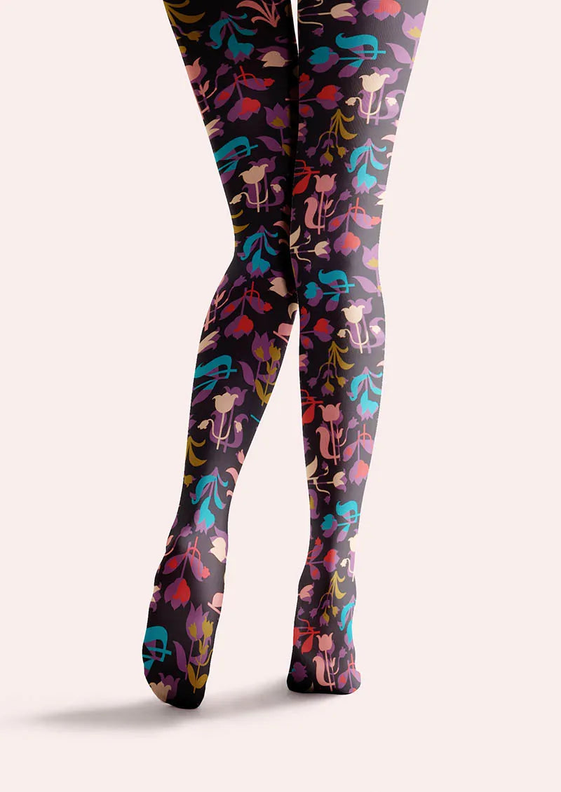 Floral pattern Vintage Garden Tights Hosiery Pantyhose