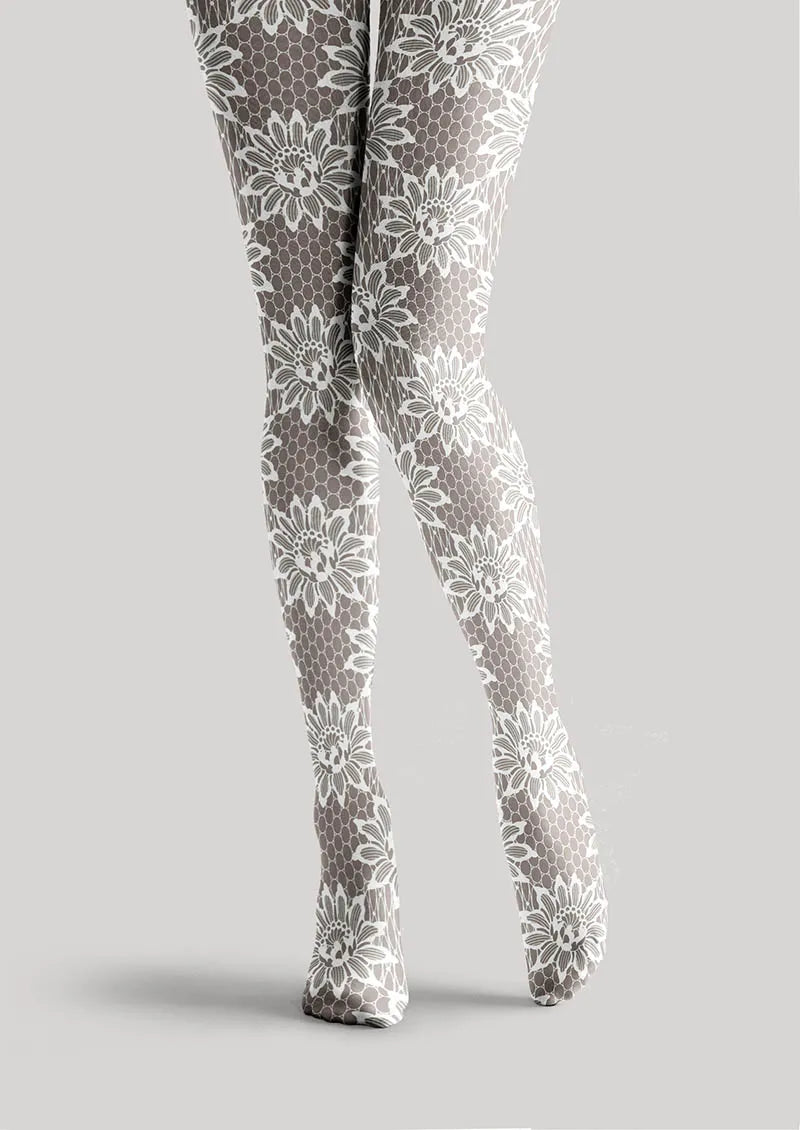 Lace Print Snowflake Lace Tights Hosiery Pantyhose