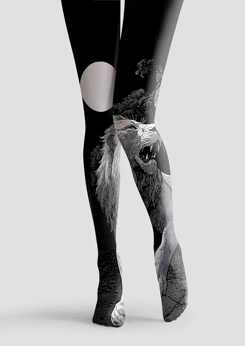 Lion Line engraving Tights Hosiery Pantyhose
