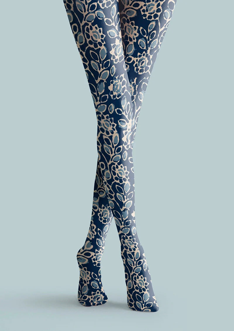 Porcelain Florals Tights Hosiery Pantyhose