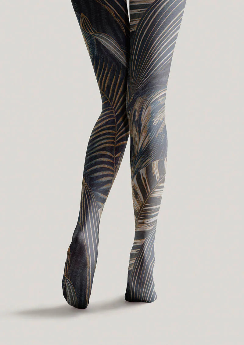 Floral pattern Palm Shadow Tights Hosiery Pantyhose