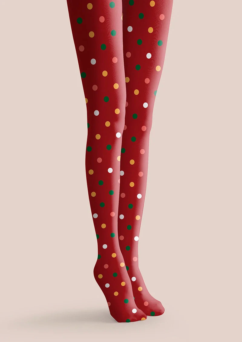 Christmas Red polka dots Tights Hosiery Pantyhose