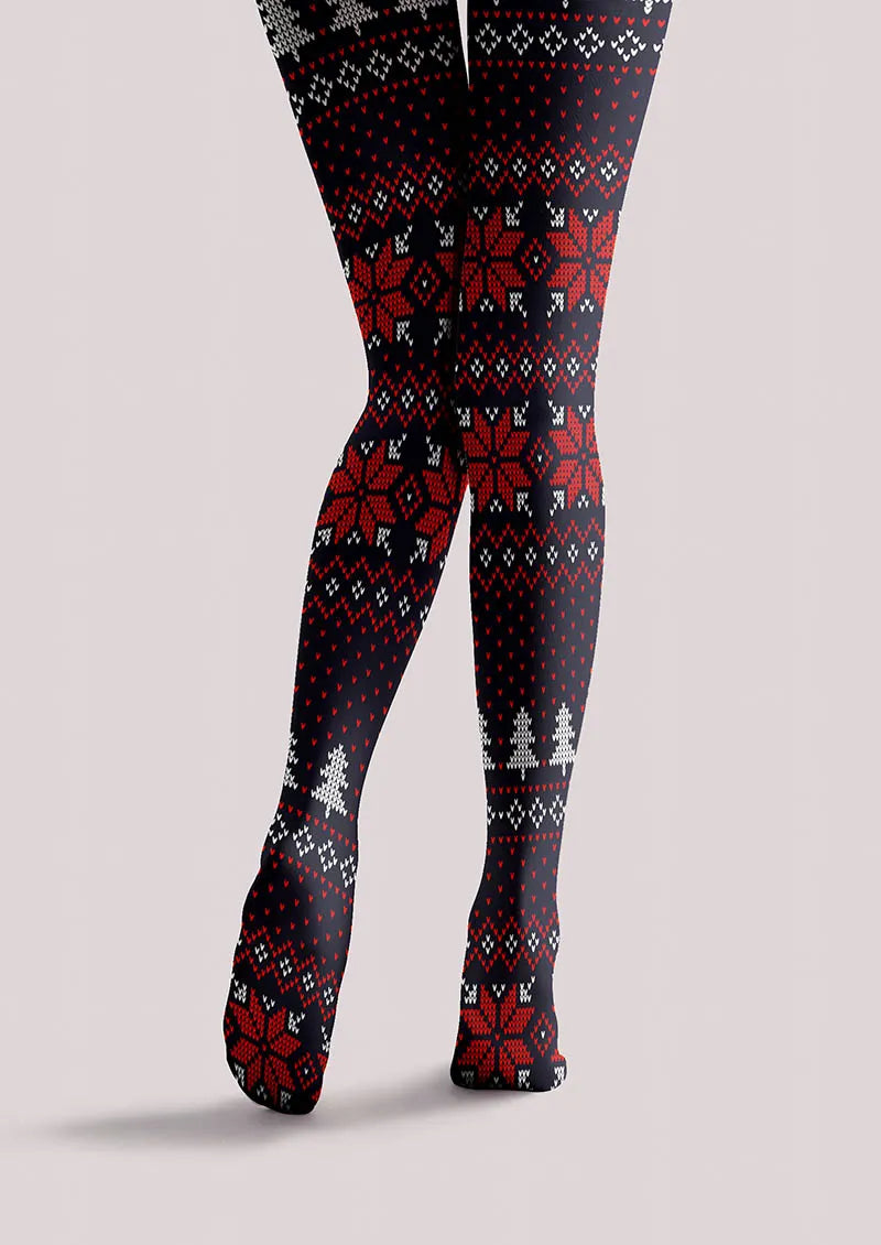 Christmas Fun Art Christmas Knitting Tights Hosiery Pantyhose