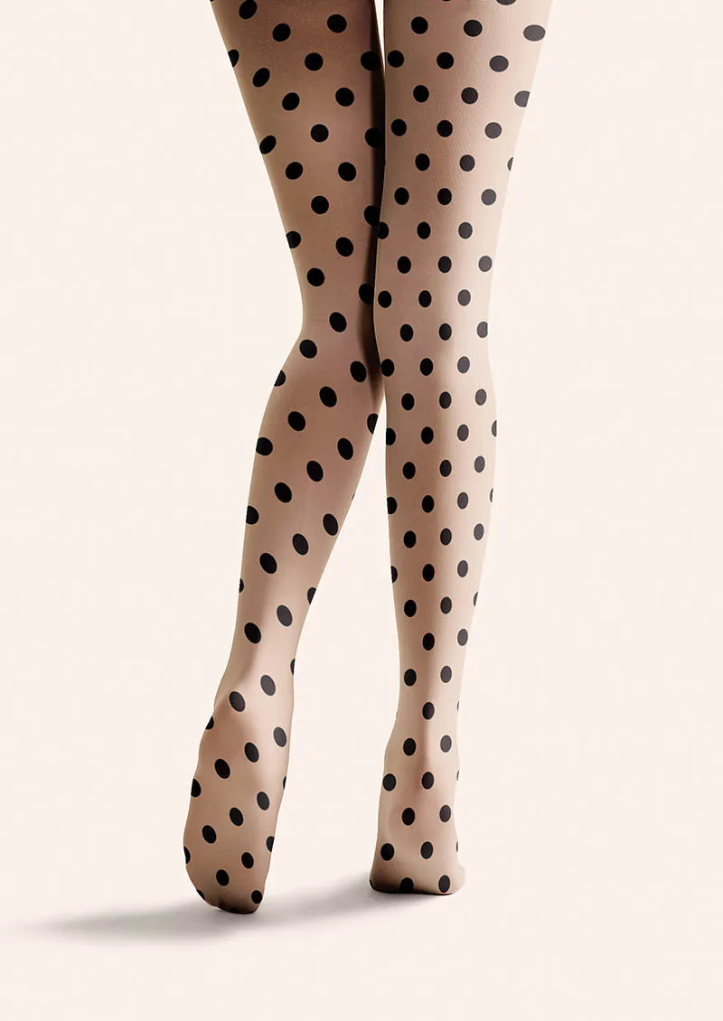 Pop Art Nude Dots Tights Hosiery Pantyhose