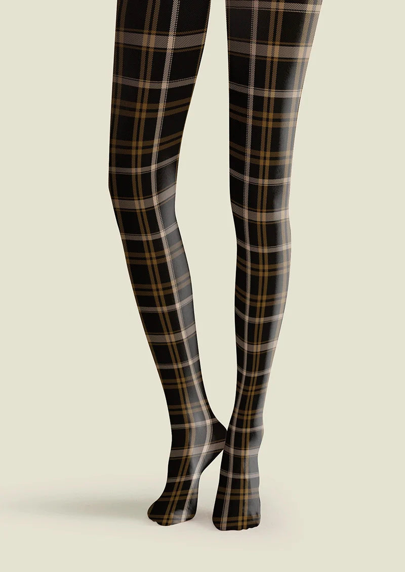 Black-brown stripes Checked Tights Hosiery Pantyhose