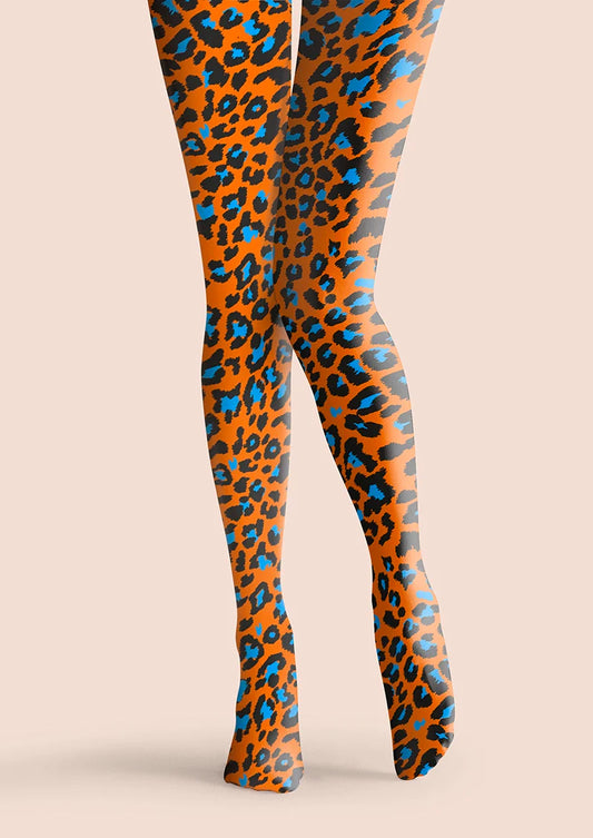 Tangerine Jungle Leopard Tights Hosiery Pantyhose