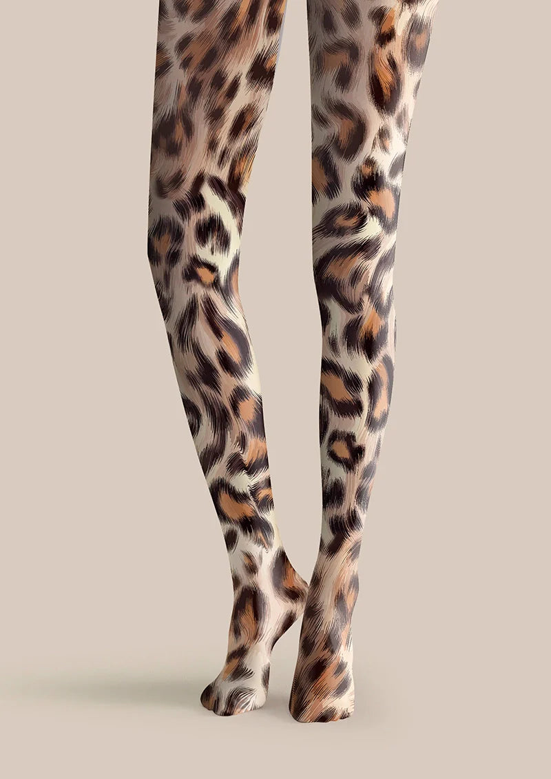 Blazing Leopard Print Tights Hosiery Pantyhose
