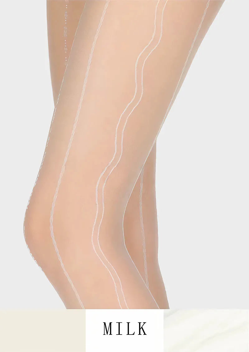 Radio wave lace jacquard Tights Hosiery Pantyhose