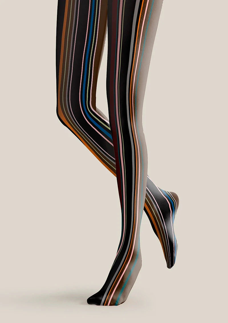 Iridescent Yesterday Striped Tights Hosiery Pantyhose