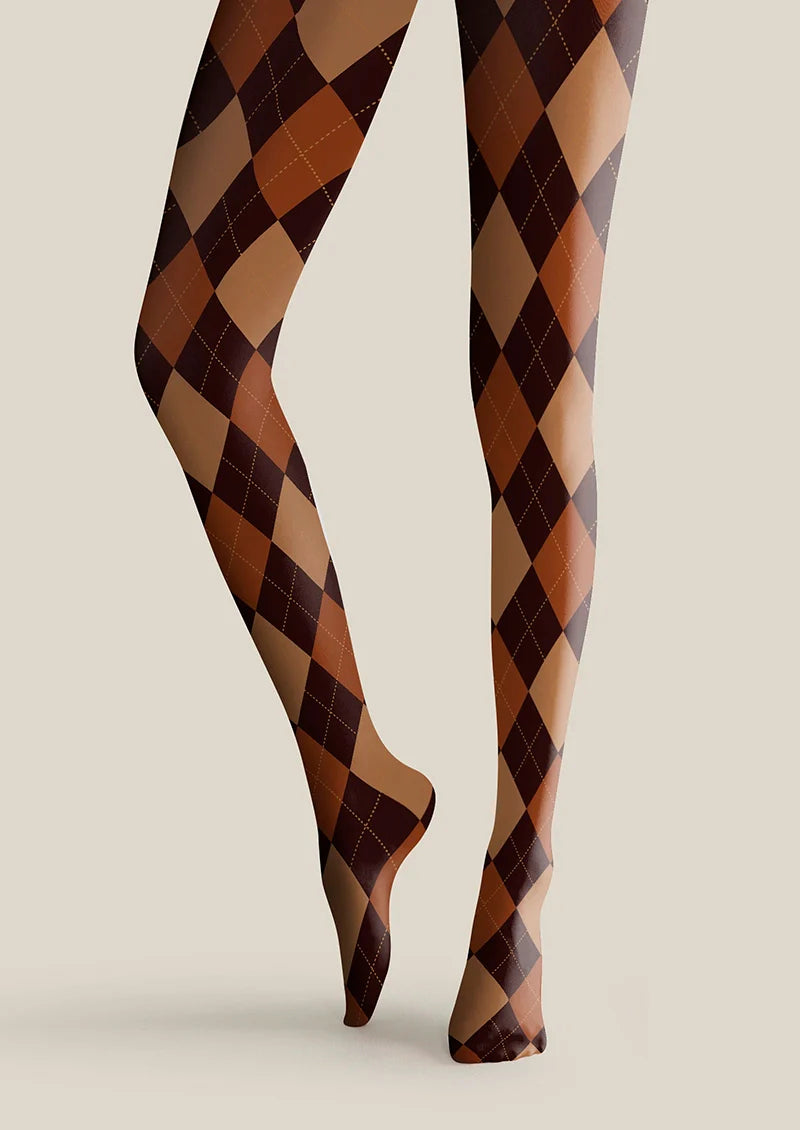 Brown plaid Tights Hosiery Pantyhose