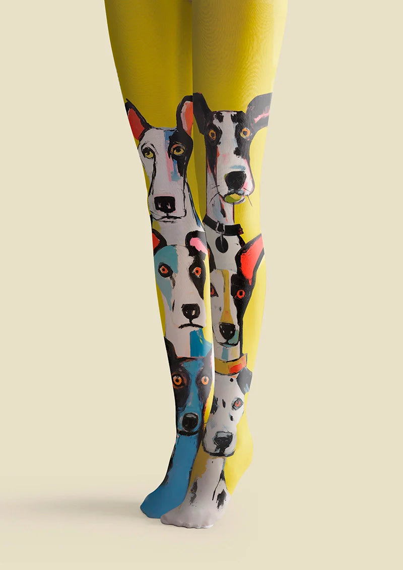 Dog Narrative Patterned Tights Hosiery Pantyhose