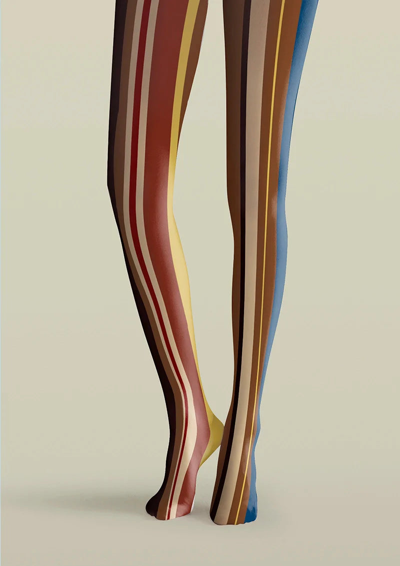 Yesterday Rhythm Retro Striped Tights Hosiery Pantyhose