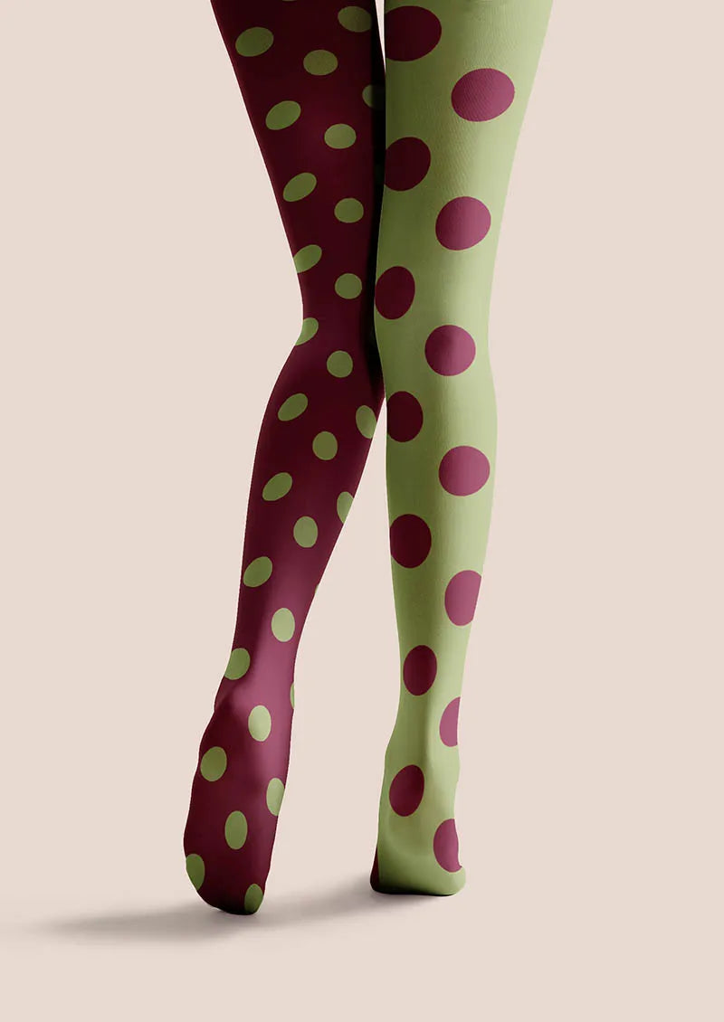 Green-Red Dots Tights Hosiery Pantyhose