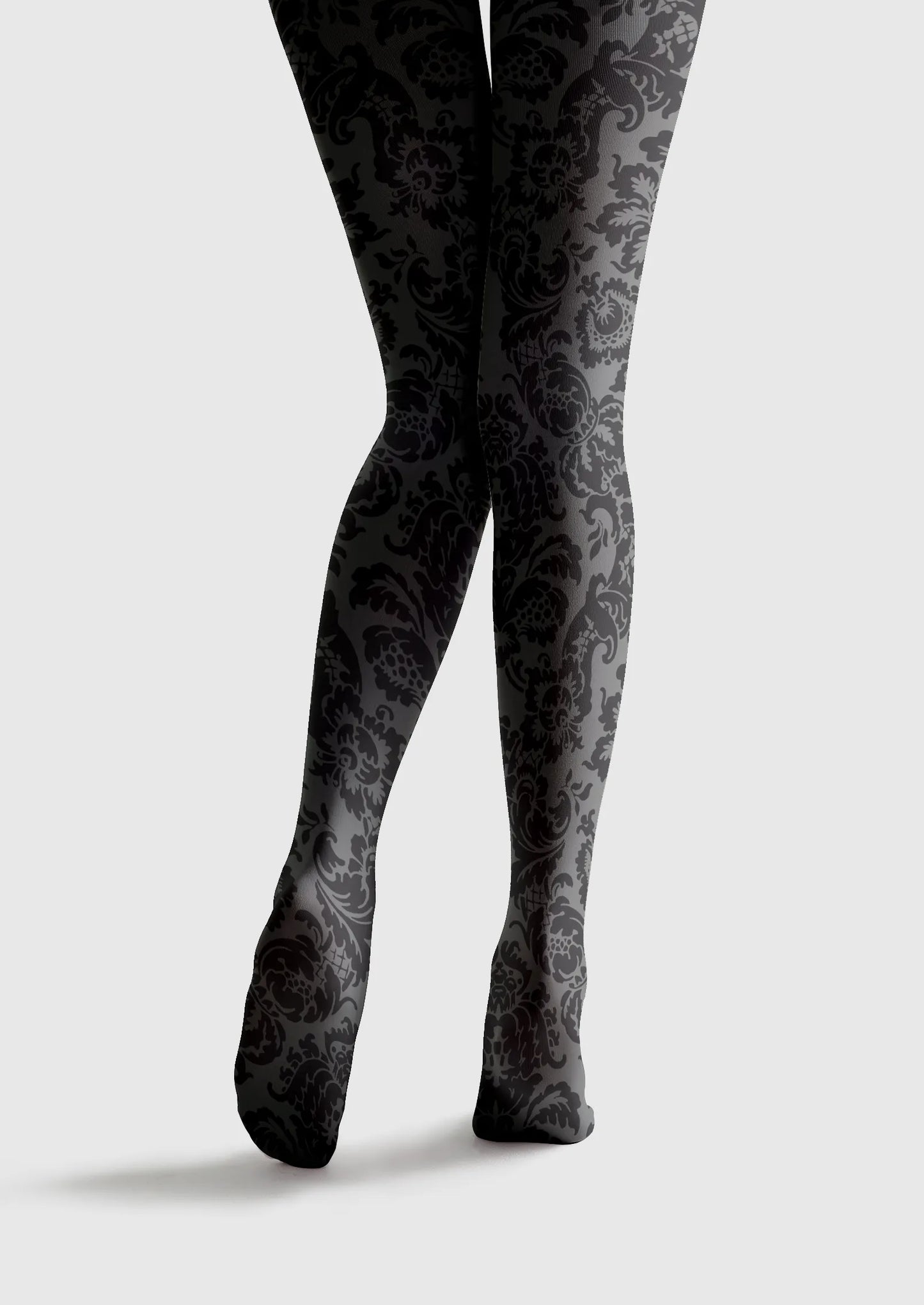 Baroque Bloom Noir Lace Tights Hosiery Pantyhose