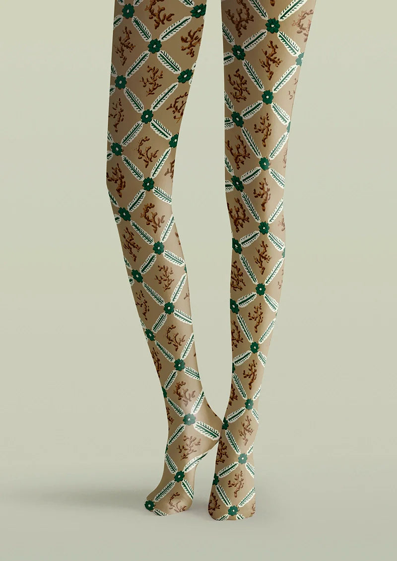 Retro Patterns Tights Hosiery Pantyhose
