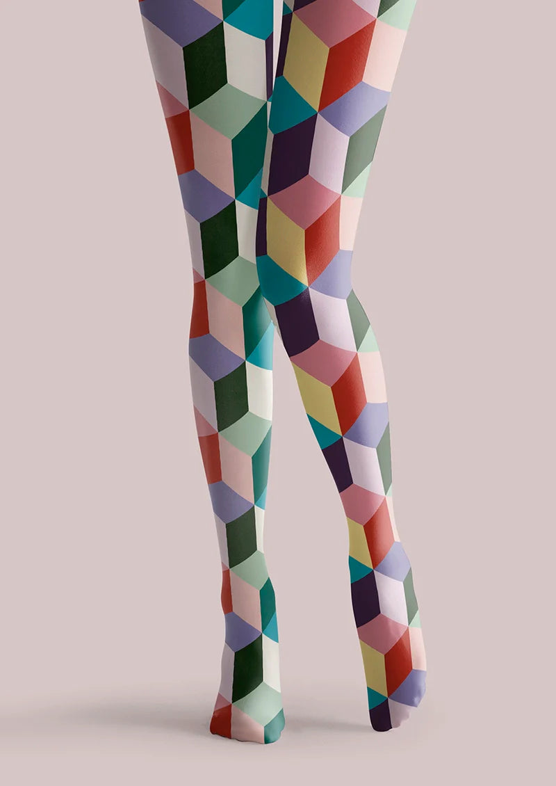 Colored Blocks Tights Hosiery Pantyhose
