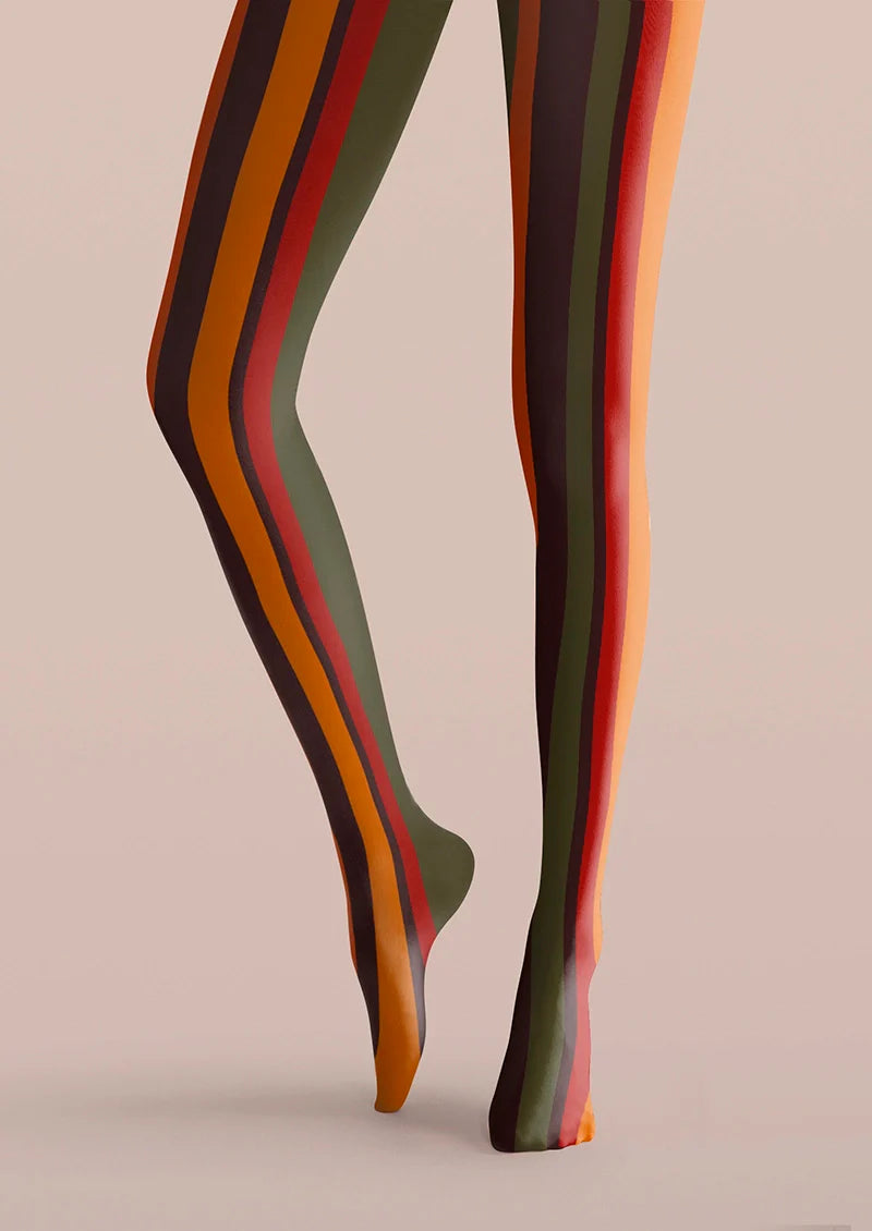 Sunset Striped Tights Hosiery Pantyhose