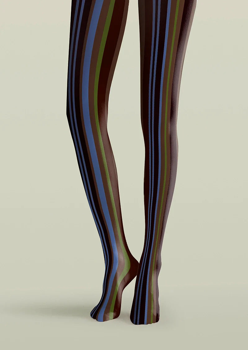 Purple & green stripes Tights Hosiery Pantyhose