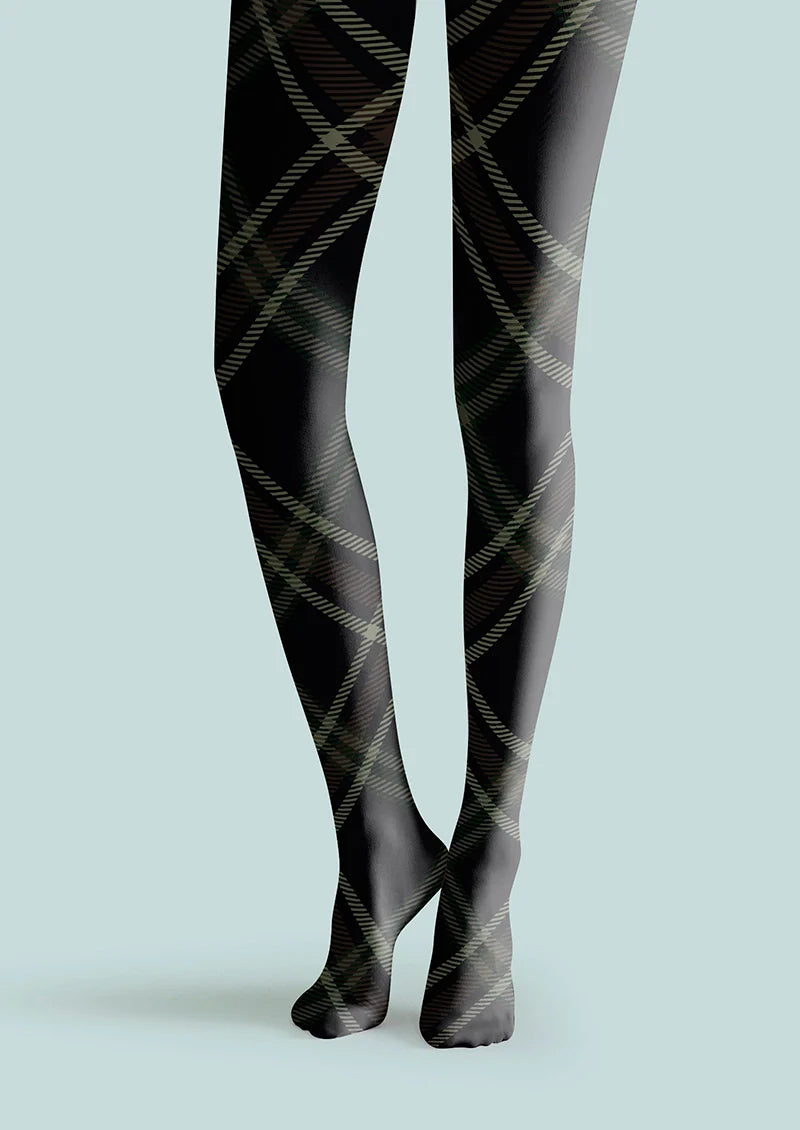 Darkness Check Plaid Tights Hosiery Pantyhose