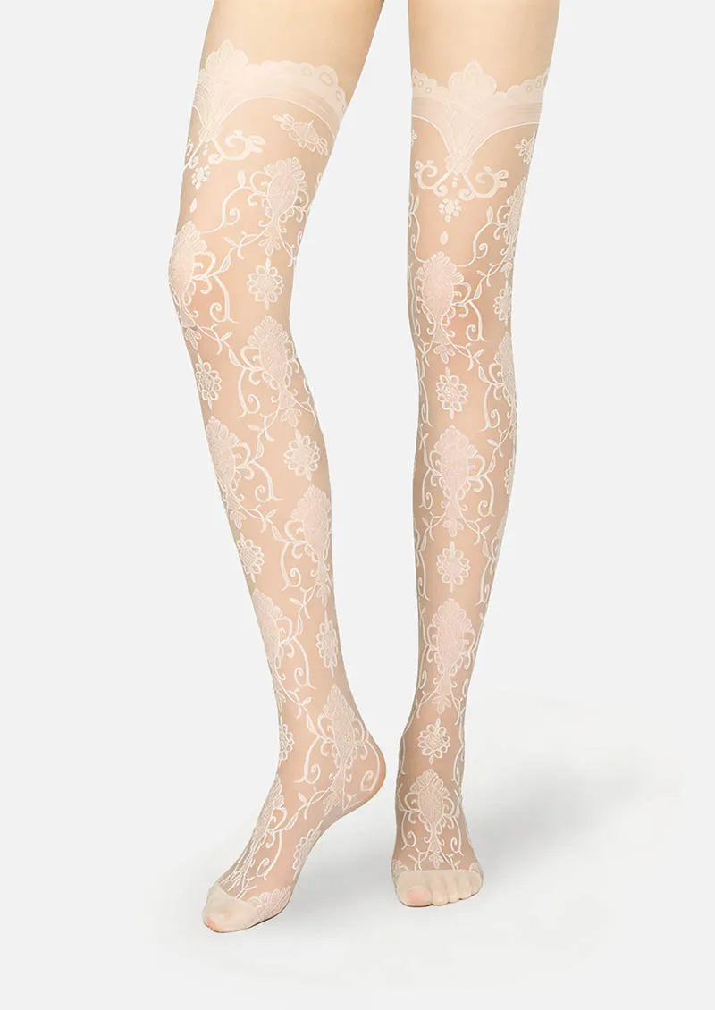 Baroque Jacquard Lace Tights Hosiery Pantyhose