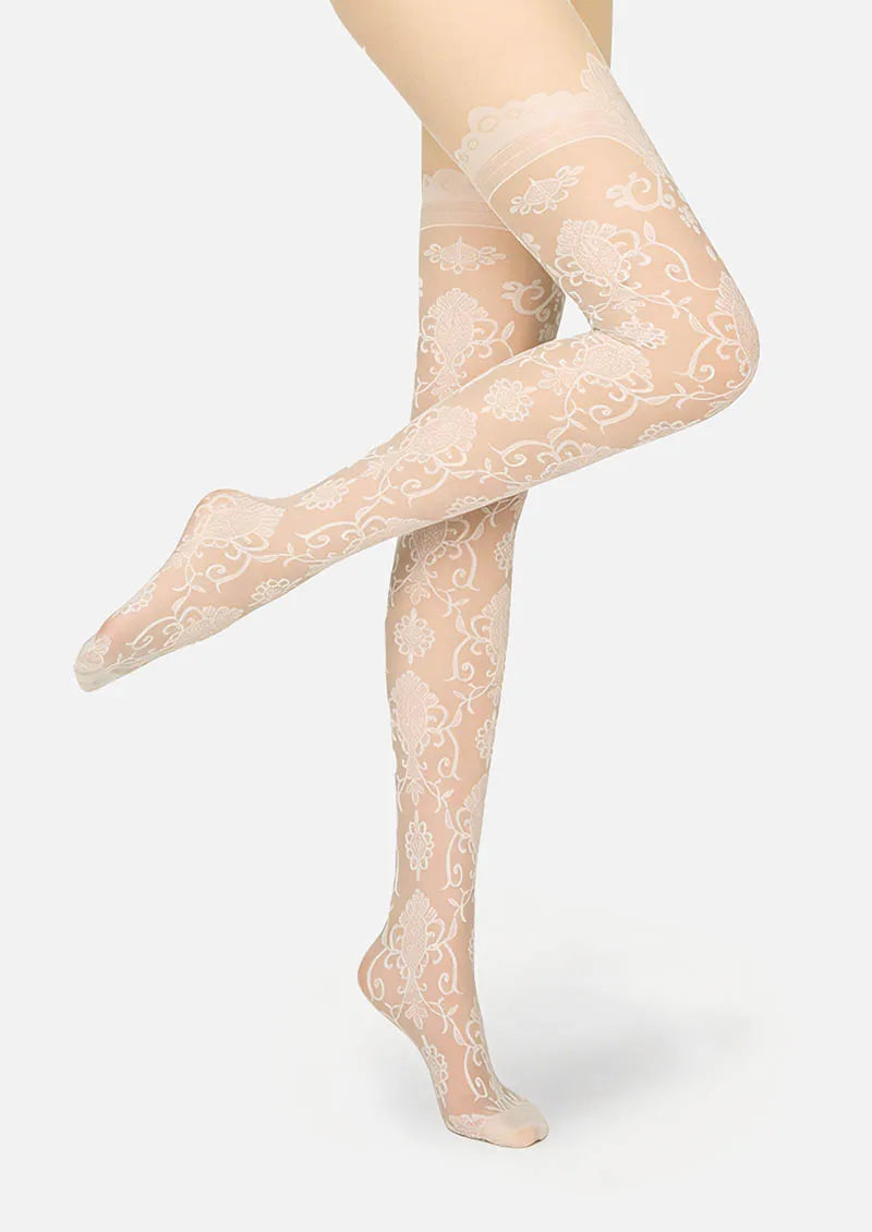 Baroque Jacquard Lace Tights Hosiery Pantyhose