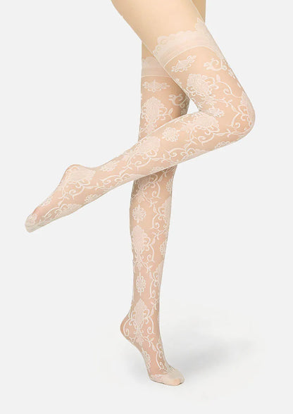 Baroque Jacquard Lace Tights Hosiery Pantyhose