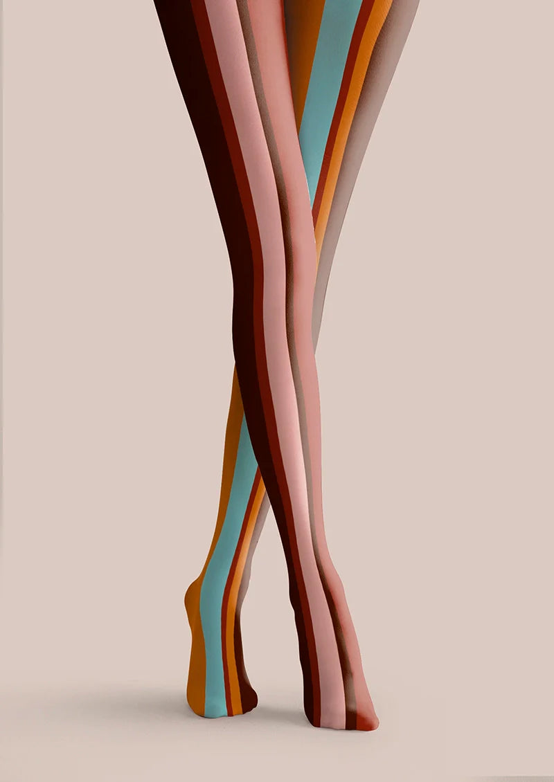 Color Stripes Tights Hosiery Pantyhose