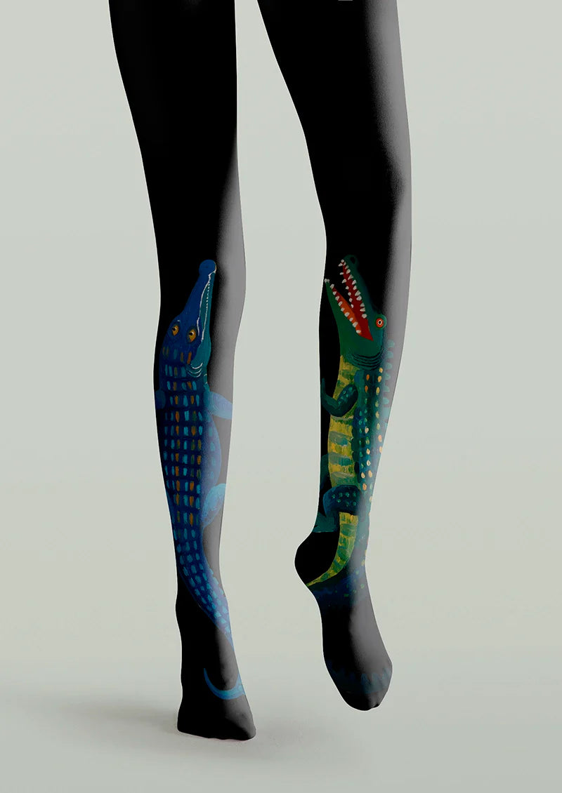 Crocodile Tights Hosiery Pantyhose