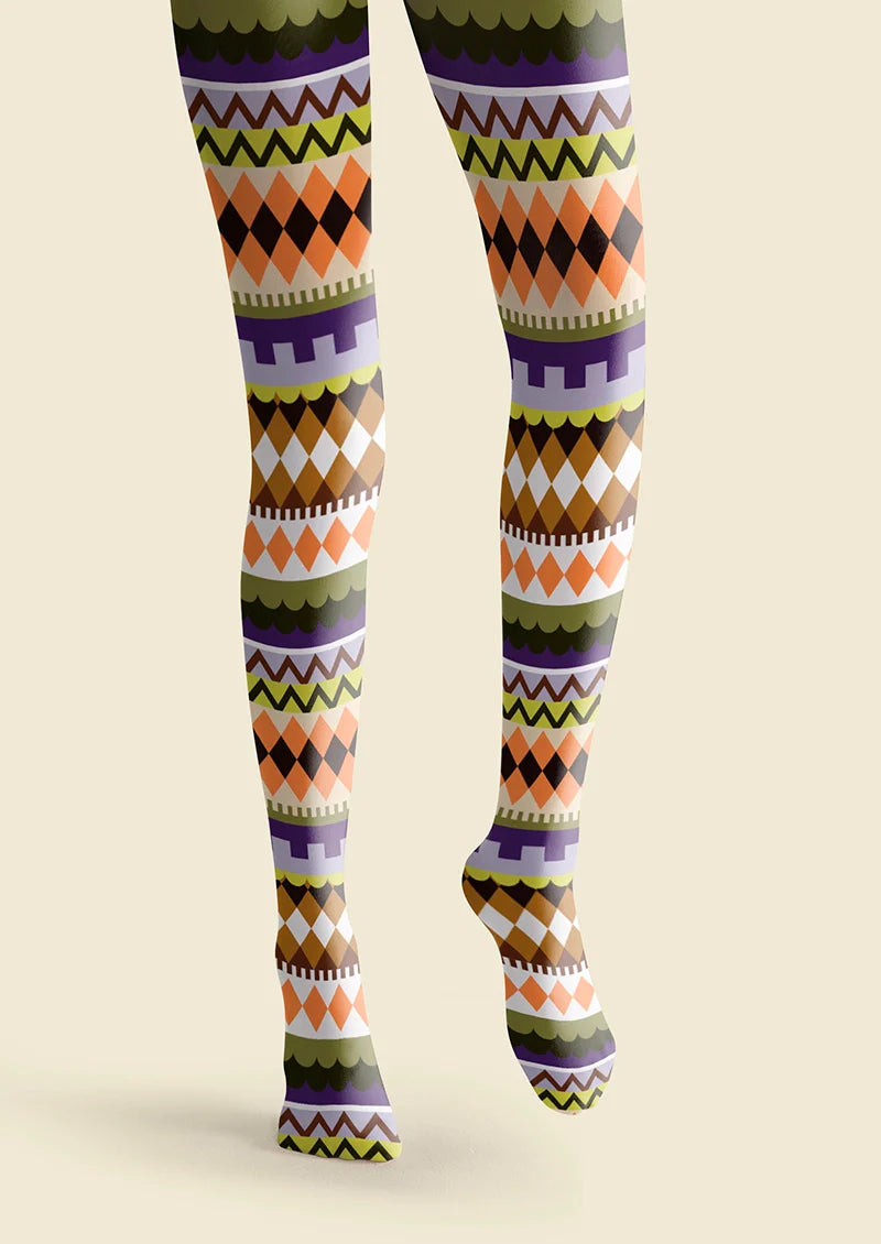 Folkloric Palette Tights Hosiery Pantyhose