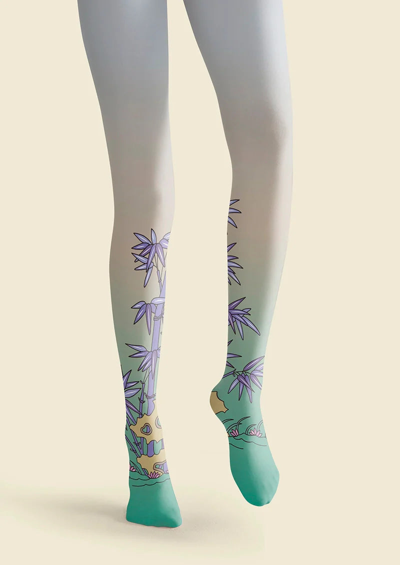 Purple Bamboo Tights Hosiery Pantyhose