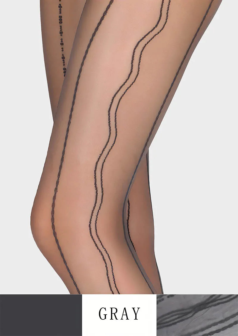 Radio wave lace jacquard Tights Hosiery Pantyhose