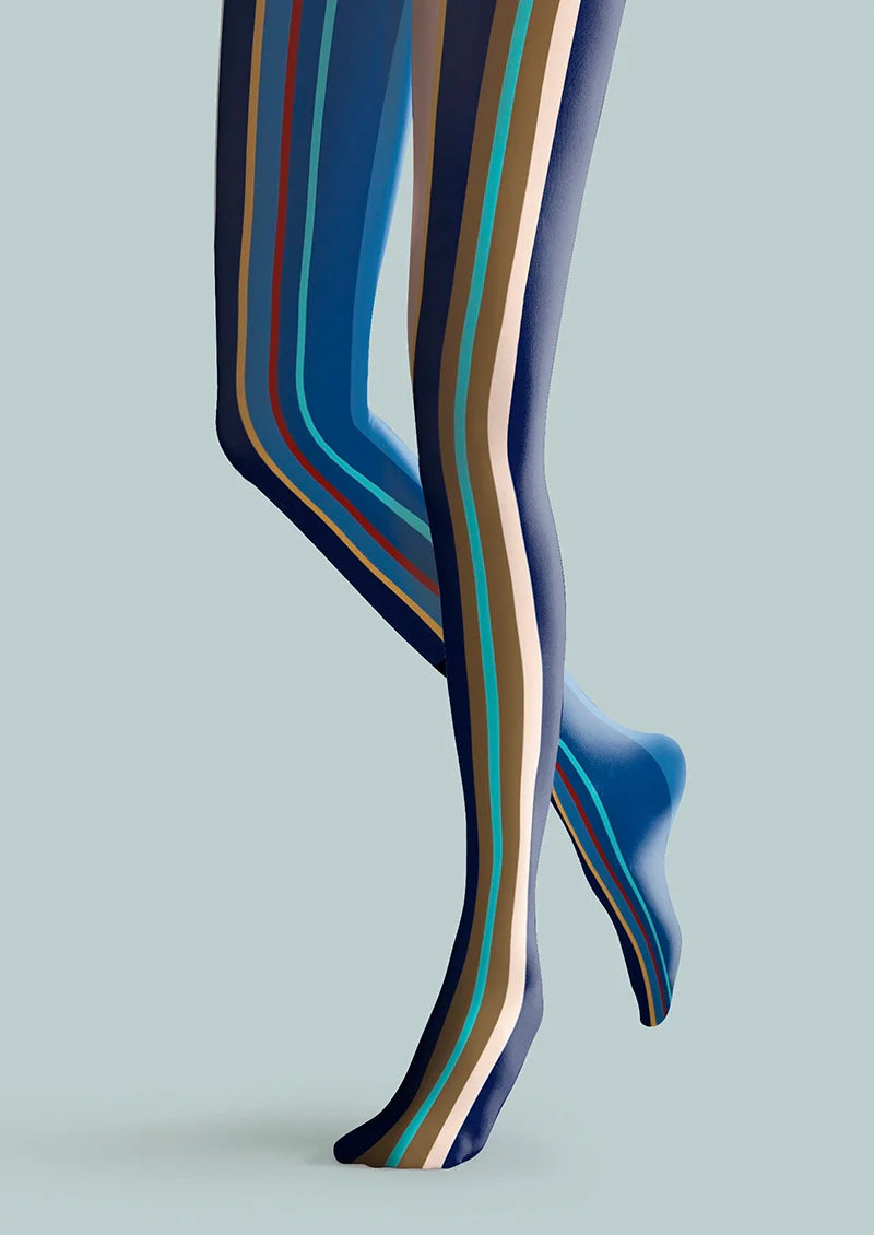 Blue Dream Striped Tights Hosiery Pantyhose