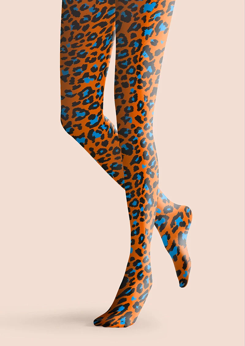 Tangerine Jungle Leopard Tights Hosiery Pantyhose