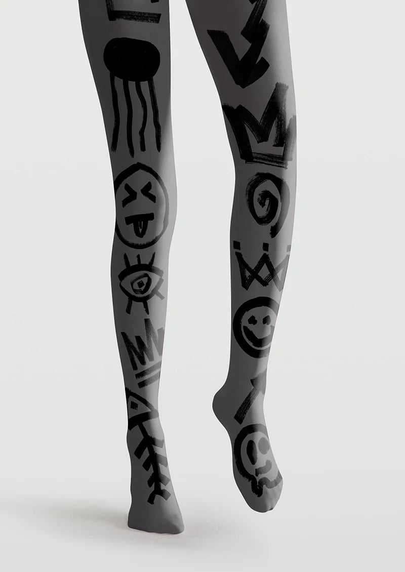 Graffiti Glyph Tights Hosiery Pantyhose