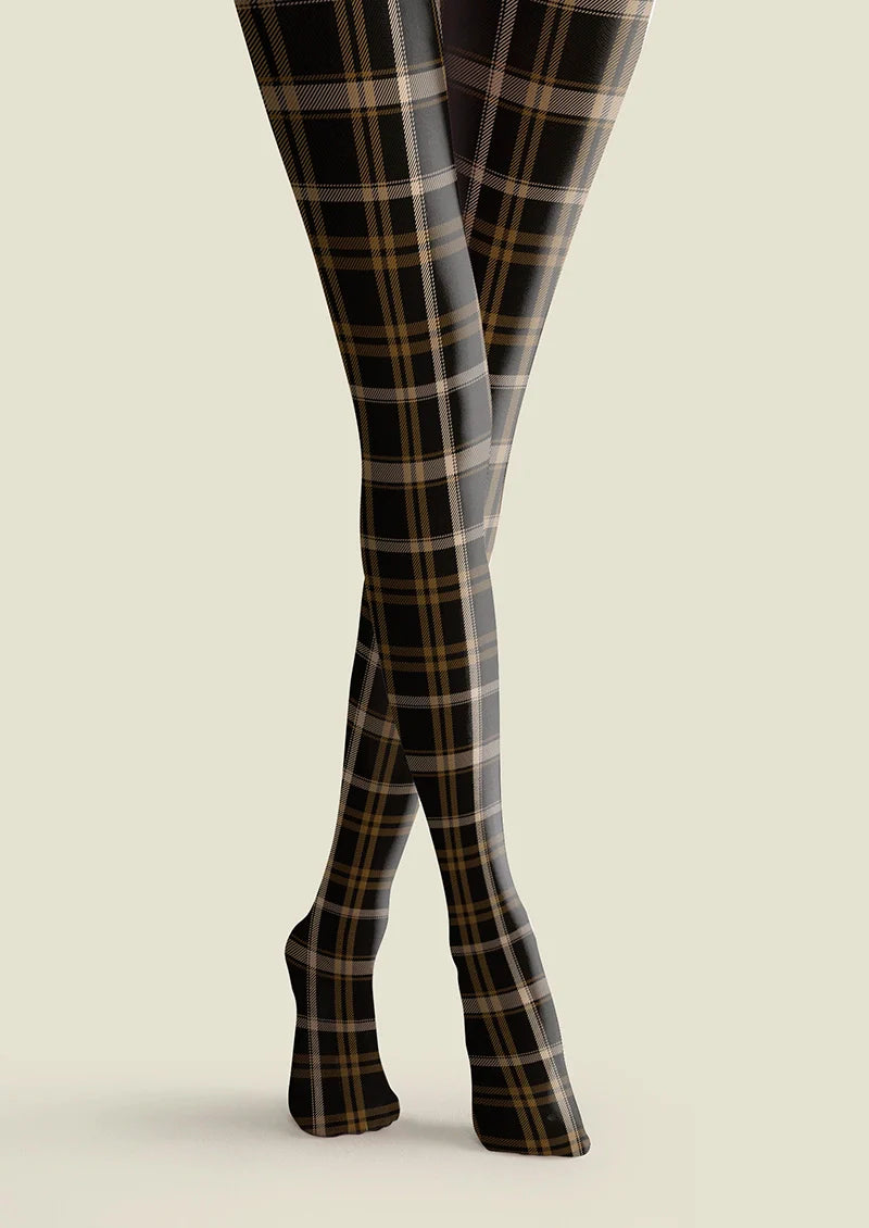 Black-brown stripes Checked Tights Hosiery Pantyhose