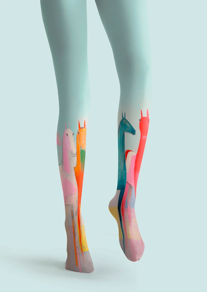 Horse Chromatogram Tights Hosiery Pantyhose
