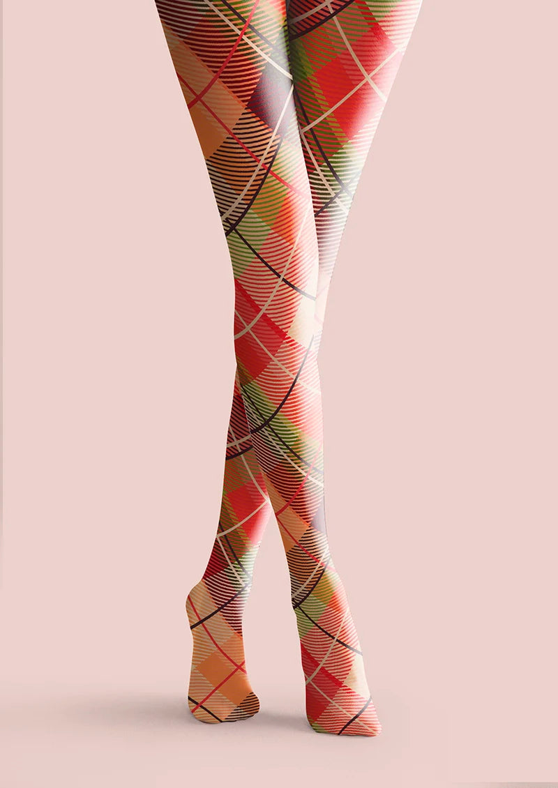 Candy Colors Check Plaid Tights Hosiery Pantyhose