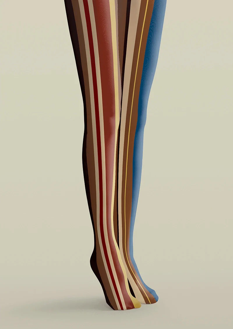 Yesterday Rhythm Retro Striped Tights Hosiery Pantyhose