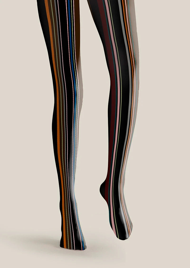 Iridescent Yesterday Striped Tights Hosiery Pantyhose