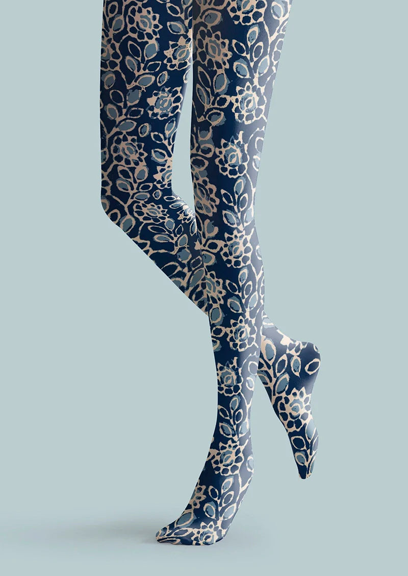 Porcelain Florals Tights Hosiery Pantyhose