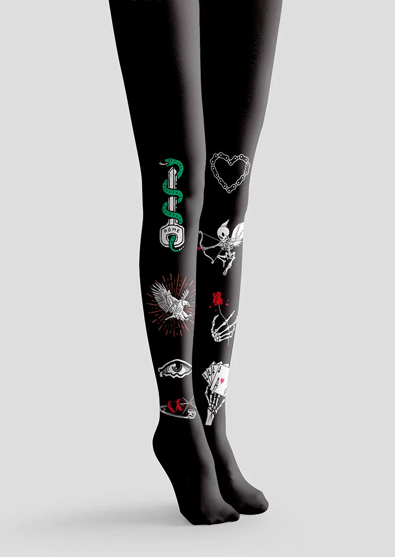 Skull Gaze Tights Hosiery Pantyhose