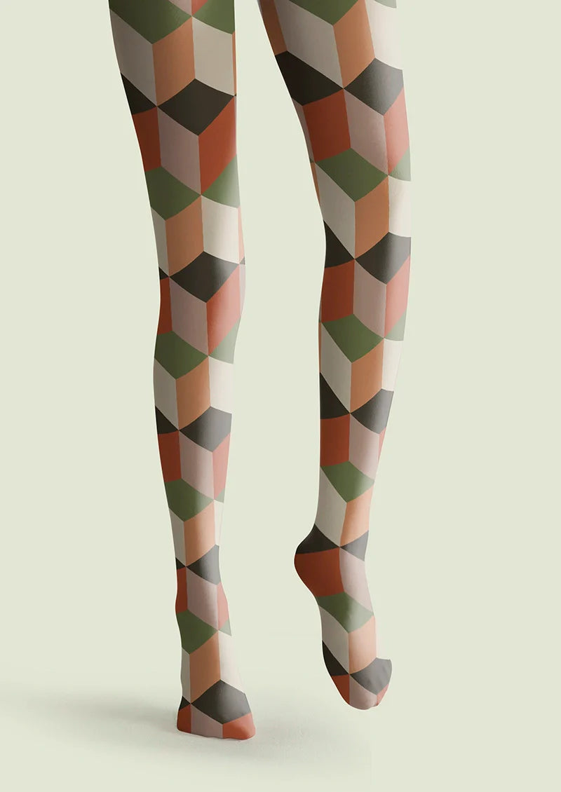 Retro Blocks Tights Hosiery Pantyhose