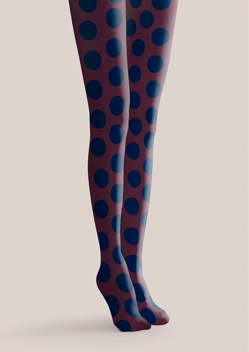 purplish red-blue Morandi polka dots Memory Tights Hosiery Pantyhose