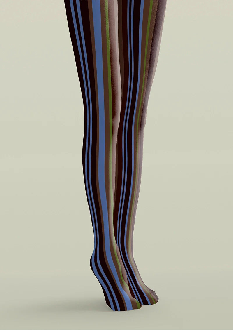 Purple & green stripes Tights Hosiery Pantyhose