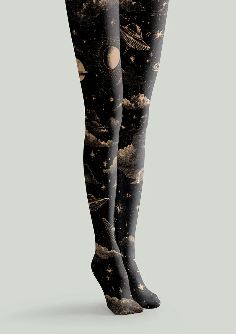 Flying Saucer Night Tights Hosiery Pantyhose
